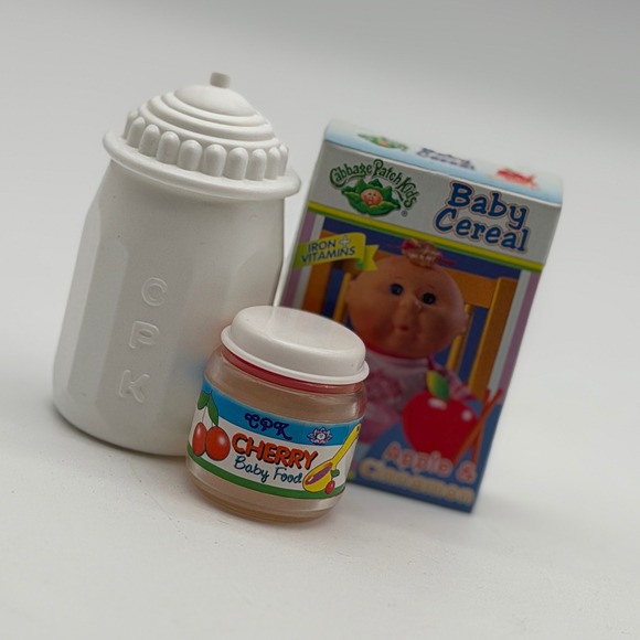 Cabbage Patch Kids Other - Vintage Cabbage Patch Kids Doll Food Accessories Bottle Cereal Cherry Jar CPK